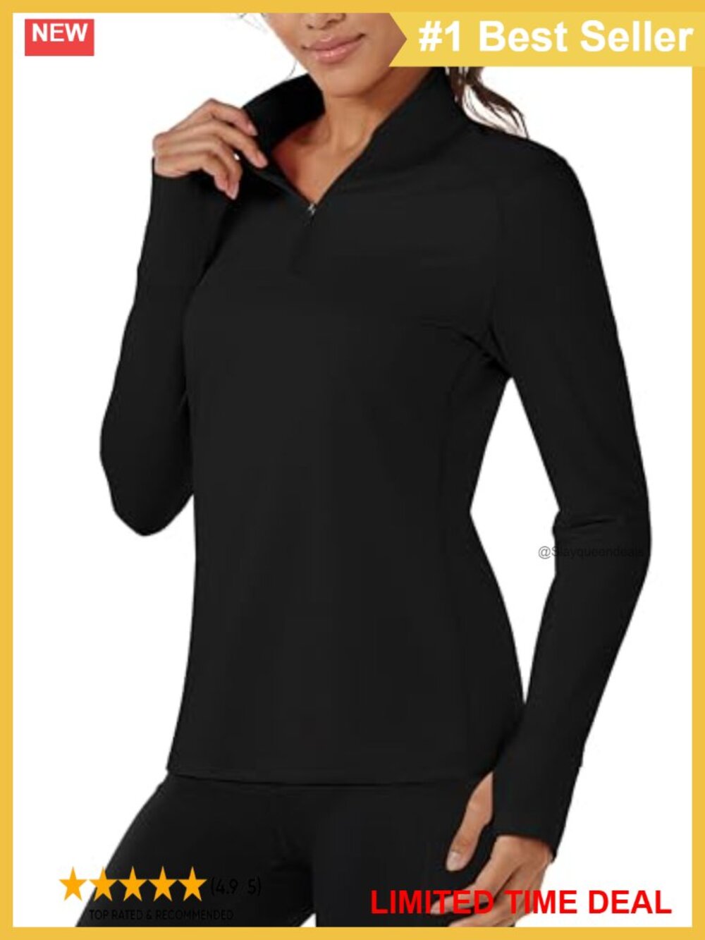 Women's Quarter Zip Fleece Pullover Sweatshirt Thumbholes Workout Golf Running